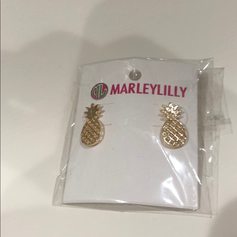 Gold plated pineapple earrings